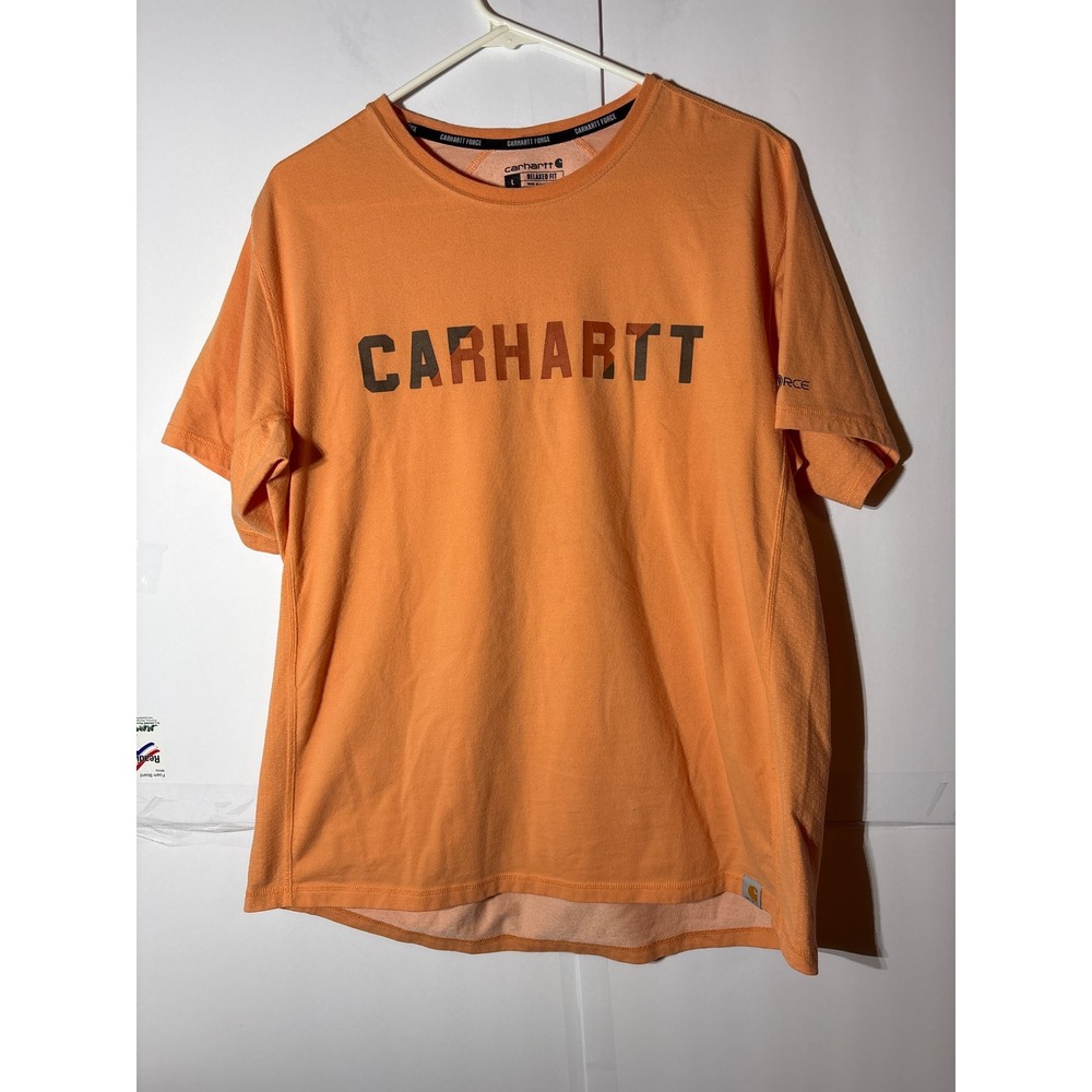 Carhartt Force Relaxed Fit Orange / peach Graphic T Shirt Men Size relaxed Large